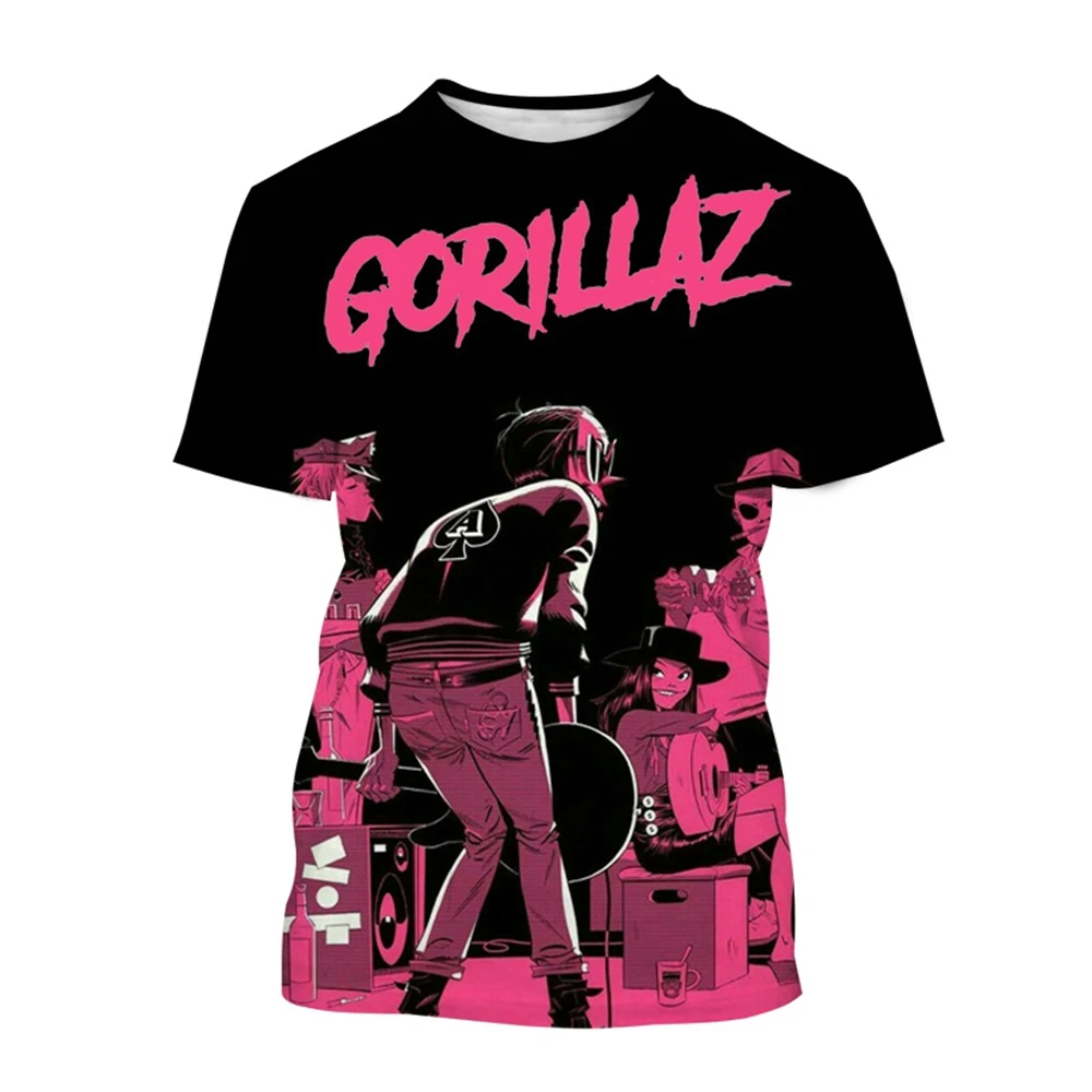 Rock Band Gorillaz 3d Printed T-shirt Men Women Fashion T-shirt Kids Hip Hop Tops Tees Punk Tshirt Graphic T Shirt Mens Clothing