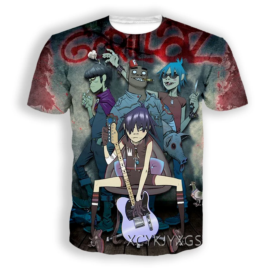 Rock Band Gorillaz 3d Printed T-shirt Men Women Fashion T-shirt Kids Hip Hop Tops Tees Punk Tshirt Graphic T Shirt Mens Clothing
