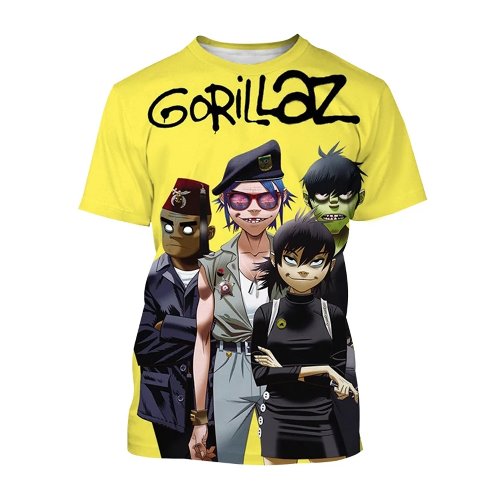 Rock Band Gorillaz 3d Printed T-shirt Men Women Fashion T-shirt Kids Hip Hop Tops Tees Punk Tshirt Graphic T Shirt Mens Clothing