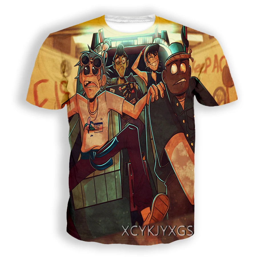 Rock Band Gorillaz 3d Printed T-shirt Men Women Fashion T-shirt Kids Hip Hop Tops Tees Punk Tshirt Graphic T Shirt Mens Clothing