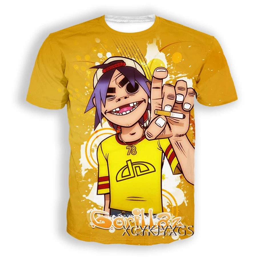 Rock Band Gorillaz 3d Printed T-shirt Men Women Fashion T-shirt Kids Hip Hop Tops Tees Punk Tshirt Graphic T Shirt Mens Clothing