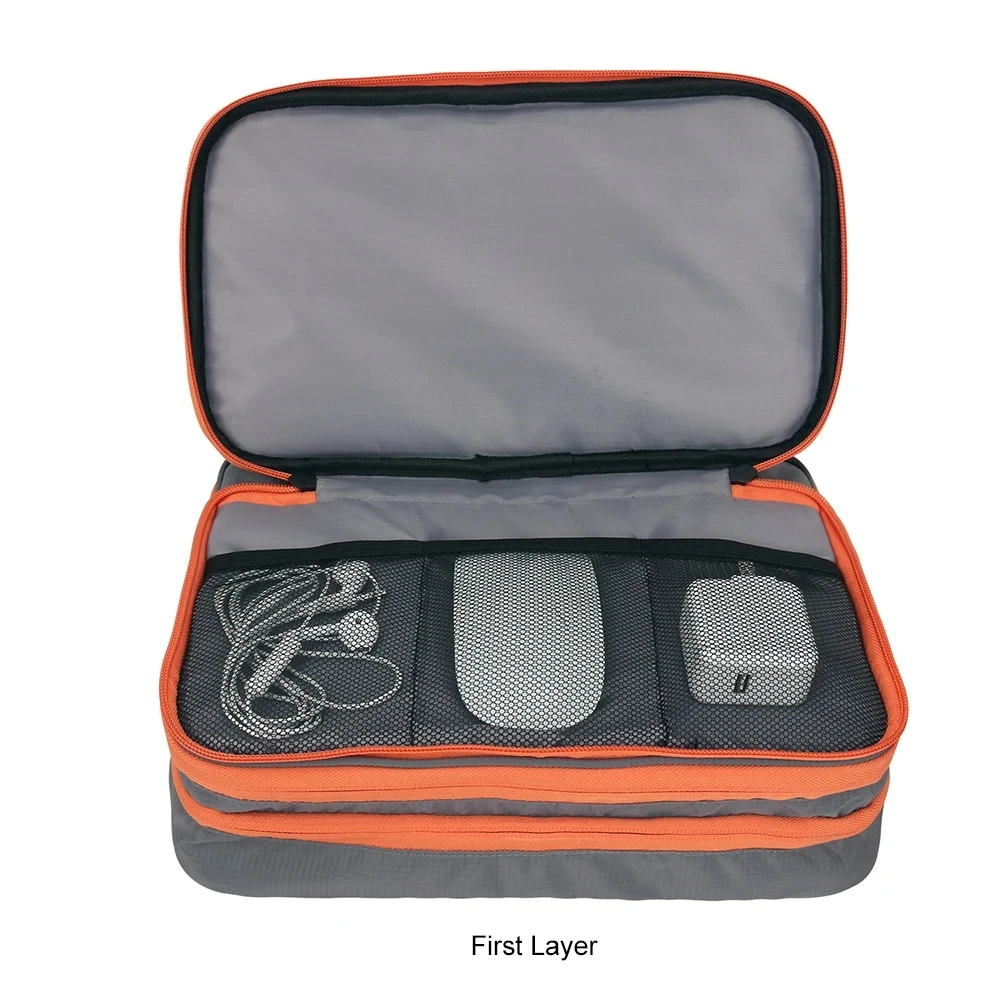 Multi Layer Cable Storage Bag, Electronic Accessories Organizer, Portable Travel Cable Organizer Case for iPad Cable Charger
