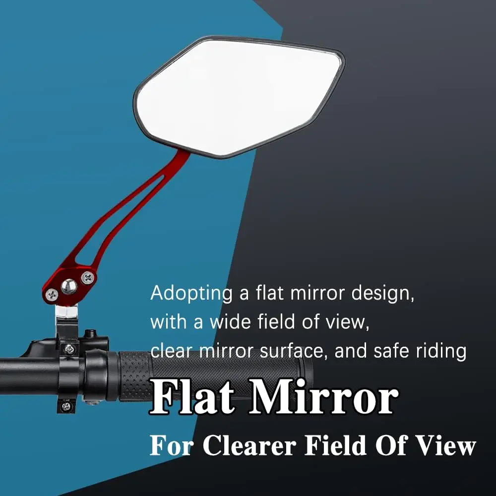 1Pair Universal Motocycle Rear View Adjustable Side Mirrors for Handlebars Aluminum Flame Pattern with 8mm/10mm Screws