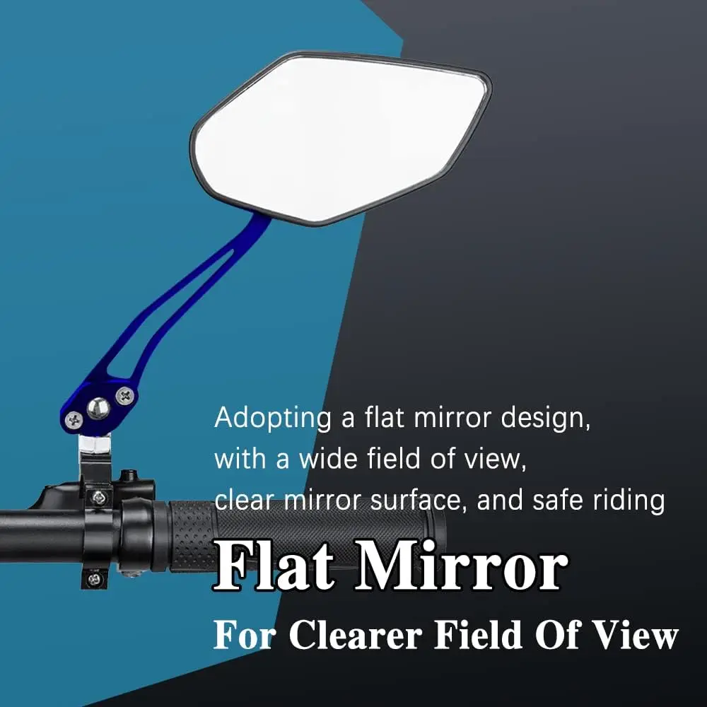 1Pair Universal Motocycle Rear View Adjustable Side Mirrors for Handlebars Aluminum Flame Pattern with 8mm/10mm Screws