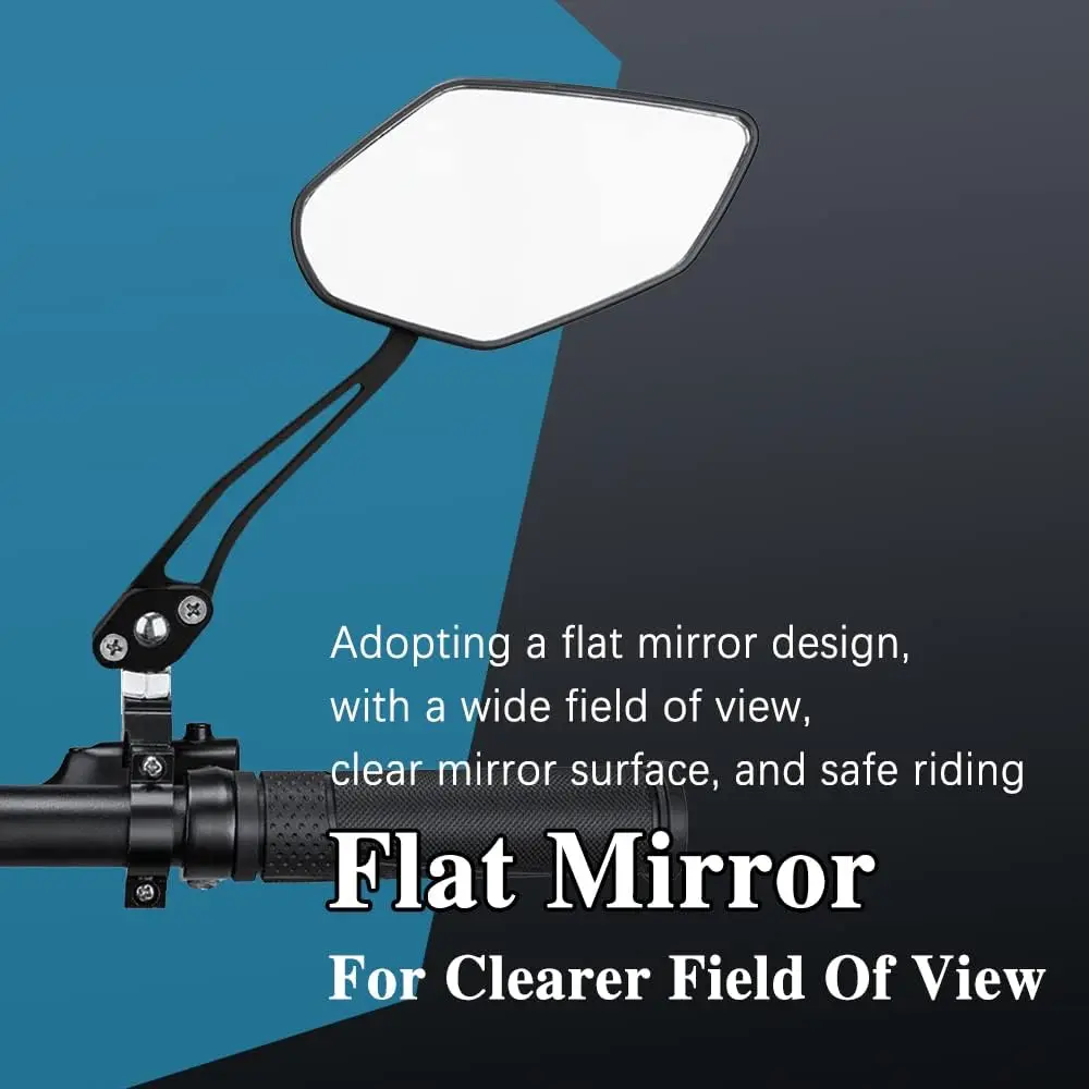 1Pair Universal Motocycle Rear View Adjustable Side Mirrors for Handlebars Aluminum Flame Pattern with 8mm/10mm Screws