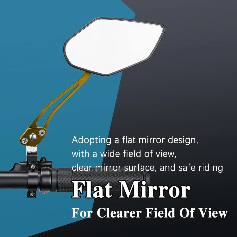 1Pair Universal Motocycle Rear View Adjustable Side Mirrors for Handlebars Aluminum Flame Pattern with 8mm/10mm Screws