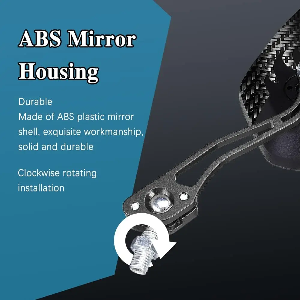 1Pair Universal Motocycle Rear View Adjustable Side Mirrors for Handlebars Aluminum Flame Pattern with 8mm/10mm Screws