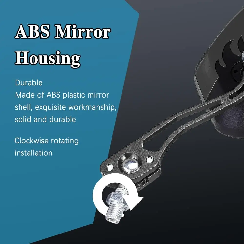 1Pair Universal Motocycle Rear View Adjustable Side Mirrors for Handlebars Aluminum Flame Pattern with 8mm/10mm Screws