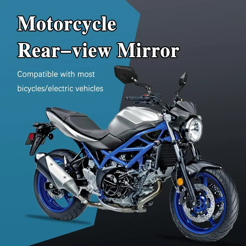 1Pair Universal Motocycle Rear View Adjustable Side Mirrors for Handlebars Aluminum Flame Pattern with 8mm/10mm Screws