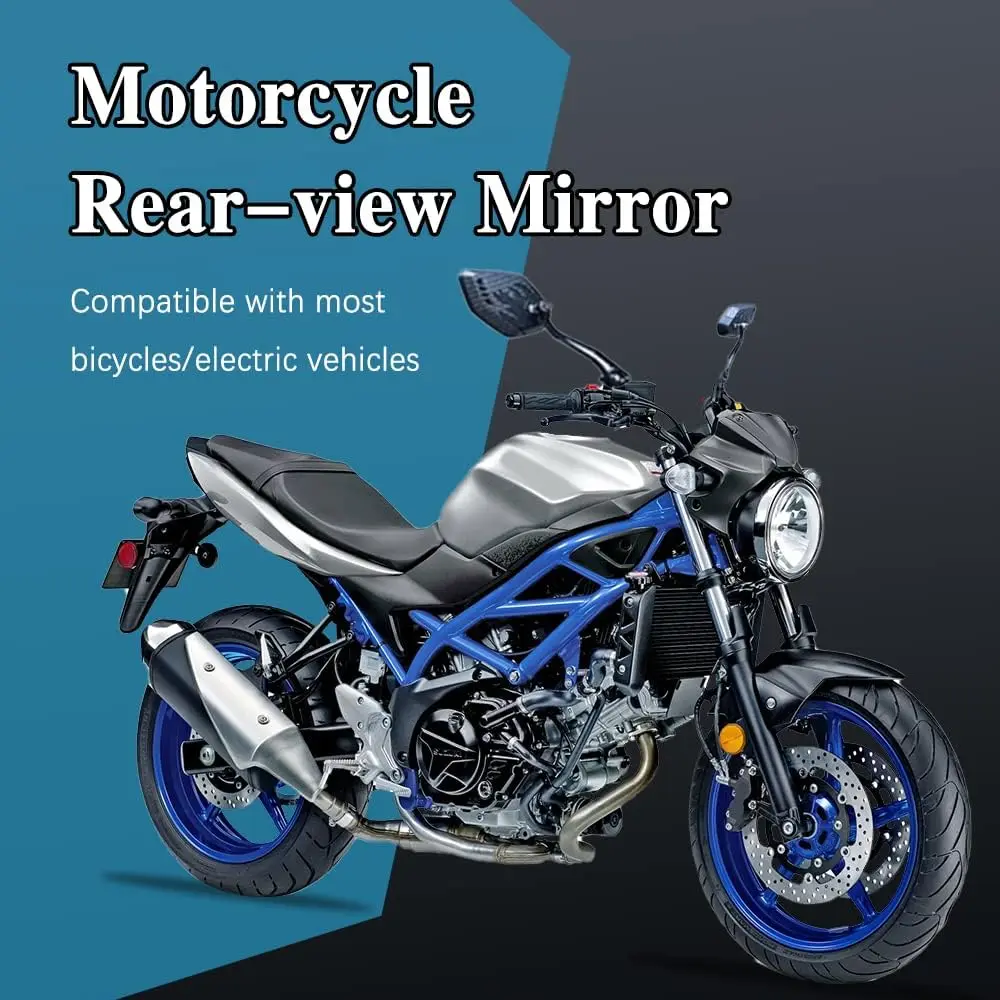 1Pair Universal Motocycle Rear View Adjustable Side Mirrors for Handlebars Aluminum Flame Pattern with 8mm/10mm Screws