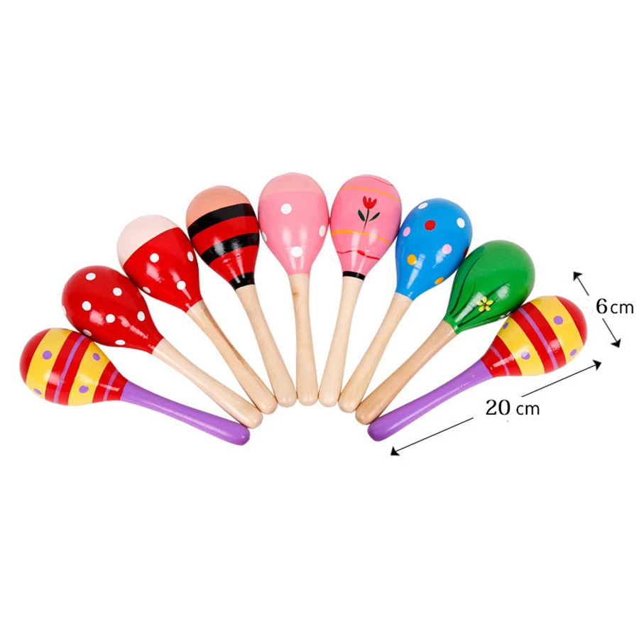 1pcs Wooden 2 Sizes Available Sand Hammer Children Early Educational Toys Musical Instrument Toys style ship random