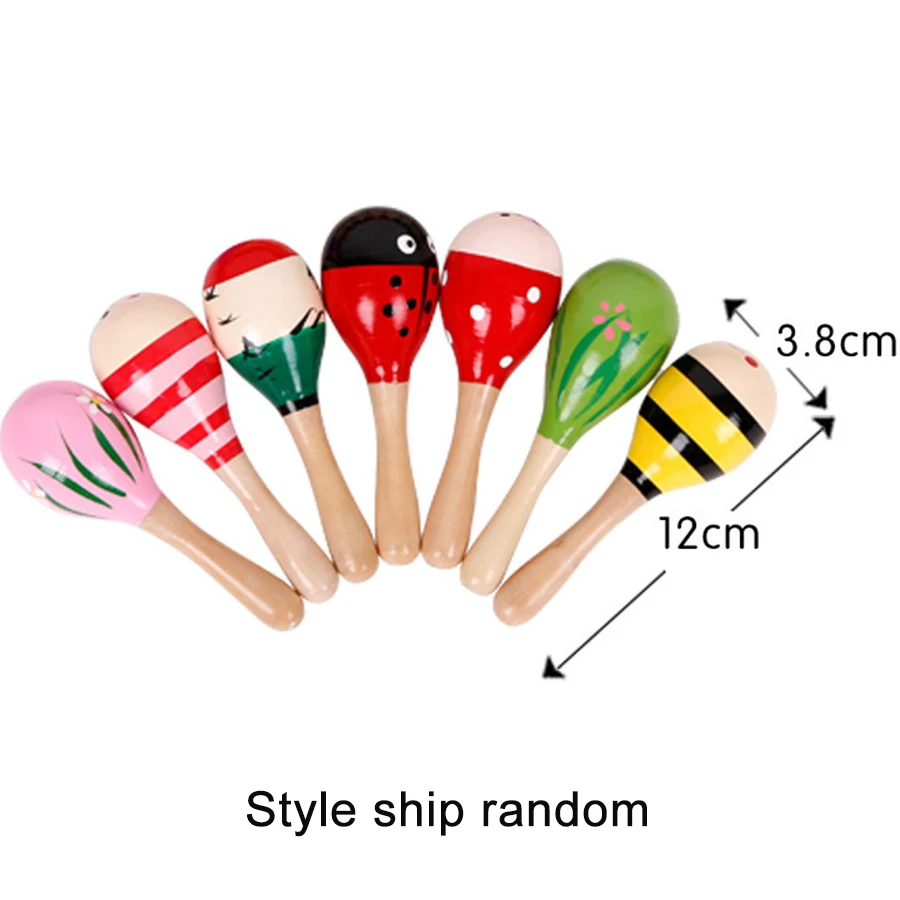 1pcs Wooden 2 Sizes Available Sand Hammer Children Early Educational Toys Musical Instrument Toys style ship random