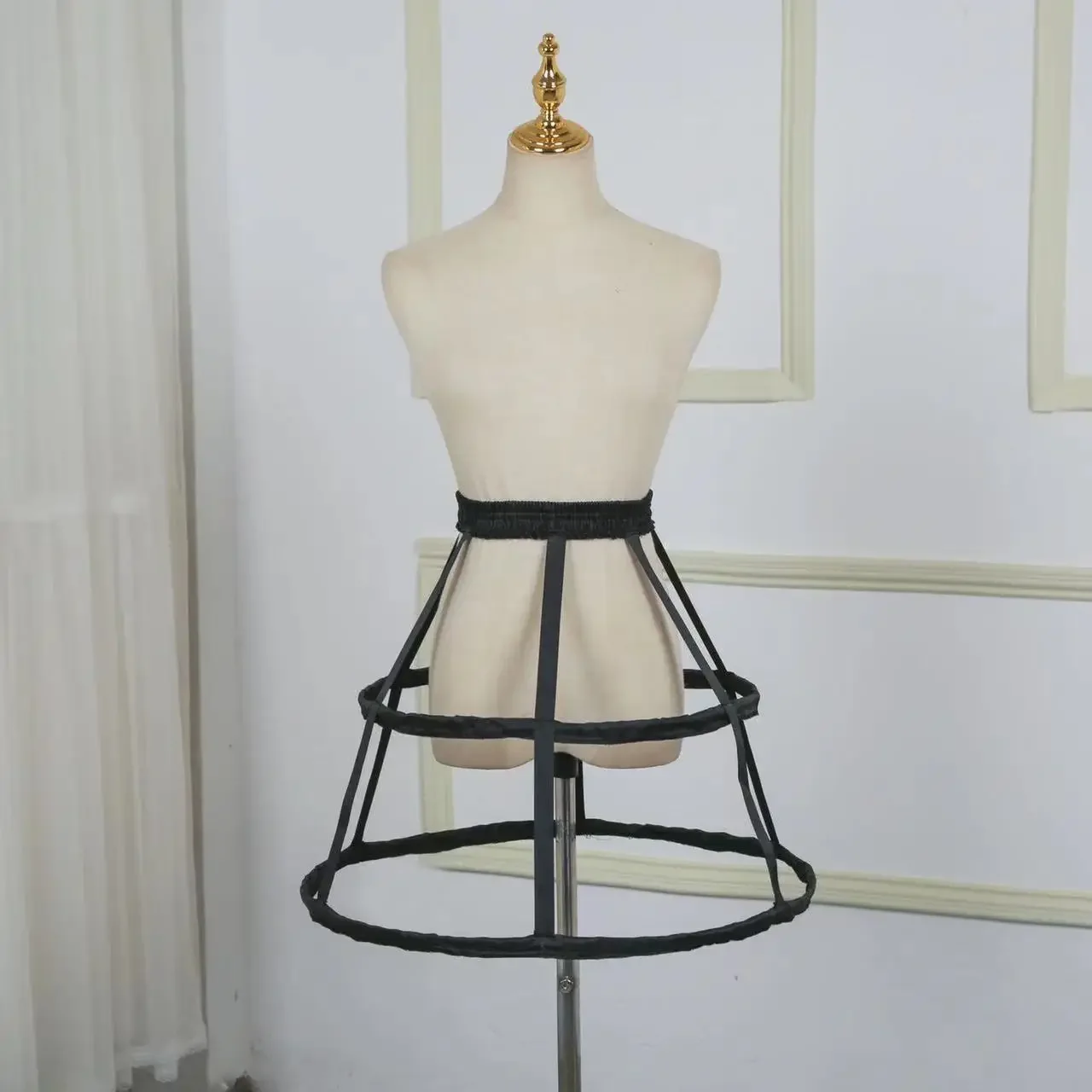 Hollow-out Bird Cage Fishbone (Two/Three/Four/Five) Steel Black White Crinoline Cosplay Violent Lolita Transparent Slip Dress