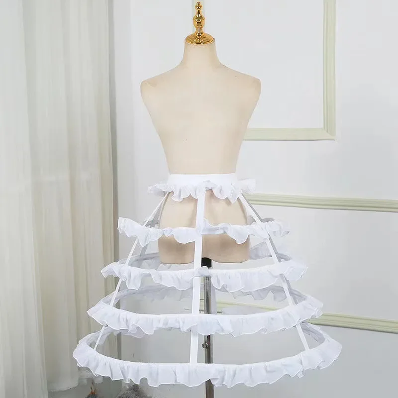 Hollow-out Bird Cage Fishbone (Two/Three/Four/Five) Steel Black White Crinoline Cosplay Violent Lolita Transparent Slip Dress