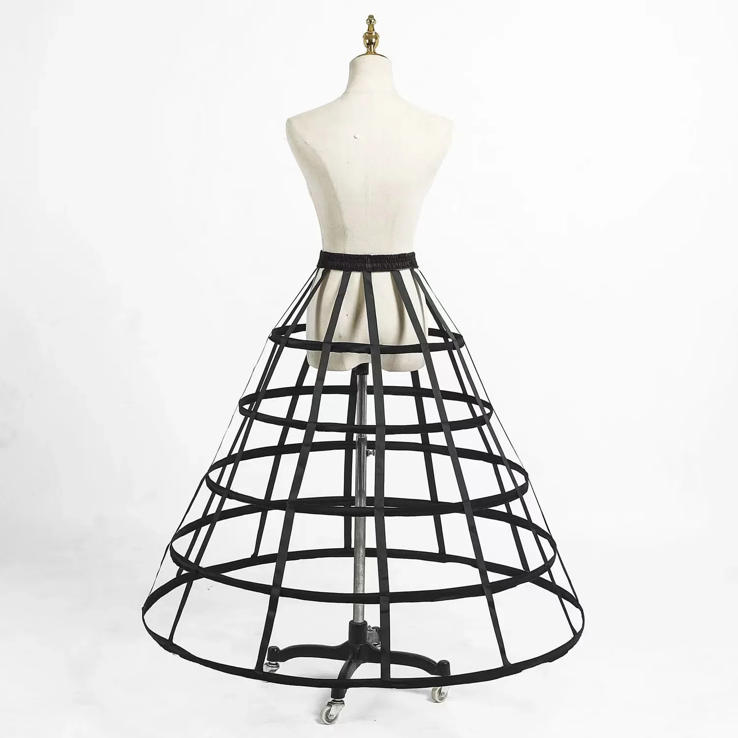 Hollow-out Bird Cage Fishbone (Two/Three/Four/Five) Steel Black White Crinoline Cosplay Violent Lolita Transparent Slip Dress