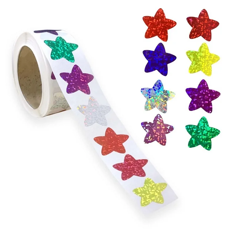 100-500PCS New Stars Stickers Thank You Stickers Photocard Decor Packaging Pack Stickers Roll Rolling Lables