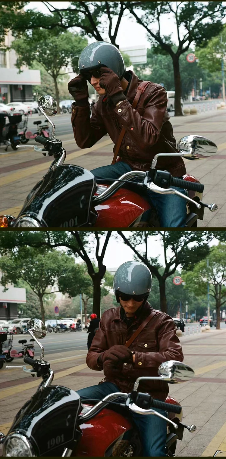 Vintage 500TX Open Face Motorcycle Helmet Retro Scooter Riding 3/4 Jet Casco Moto Capacete Japanese Korea Style BLD