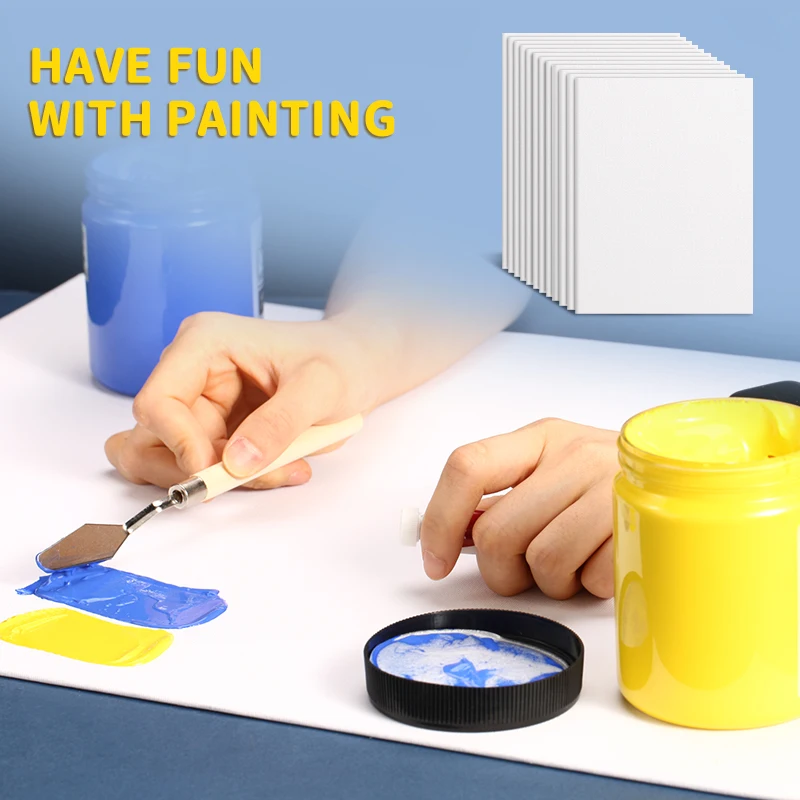 3 Pack Canvas Panels, Blank Board Panels for Acrylic, Oil, Watercolor, Tempera Painting,Primed Acid-Free for Students,Adults