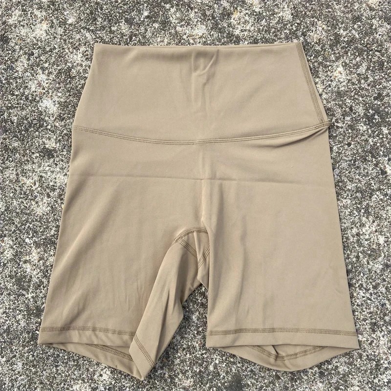 Solid Color Women Fitness Sports Short High Waist Yoga Short Leg Cycling Comprehensive Training Jog Squat Proof Internal Pocket