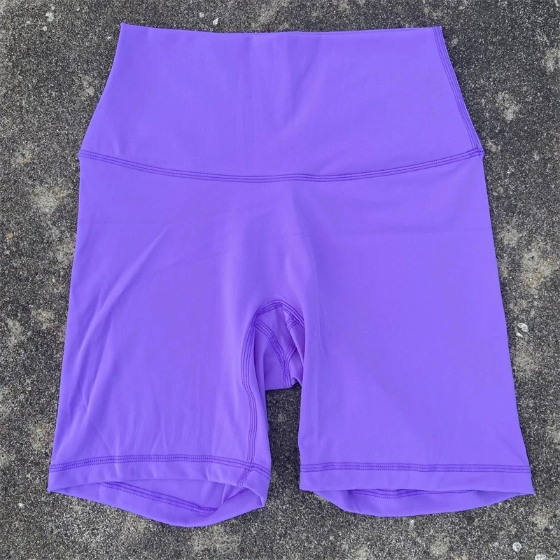 Solid Color Women Fitness Sports Short High Waist Yoga Short Leg Cycling Comprehensive Training Jog Squat Proof Internal Pocket