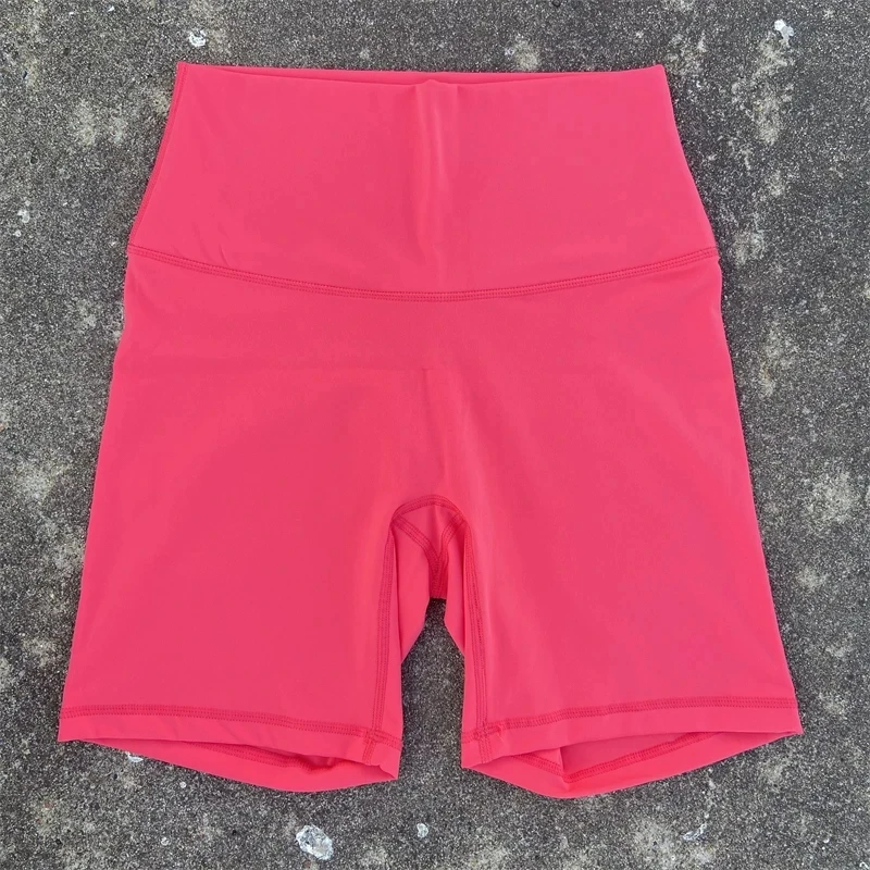 Solid Color Women Fitness Sports Short High Waist Yoga Short Leg Cycling Comprehensive Training Jog Squat Proof Internal Pocket