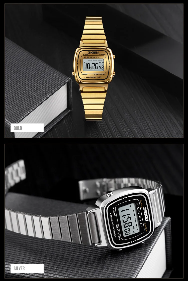 SKMEI 1901 Luxury Women Watches Small Dial Digital Chrono Calendar Watch Waterproof Ladies Wristwatch Clock Montre femme 1620