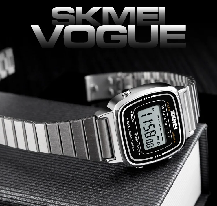 SKMEI 1901 Luxury Women Watches Small Dial Digital Chrono Calendar Watch Waterproof Ladies Wristwatch Clock Montre femme 1620