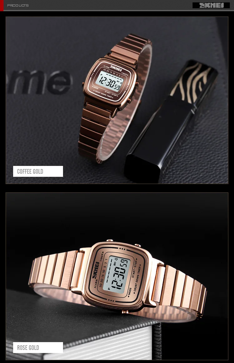 SKMEI 1901 Luxury Women Watches Small Dial Digital Chrono Calendar Watch Waterproof Ladies Wristwatch Clock Montre femme 1620