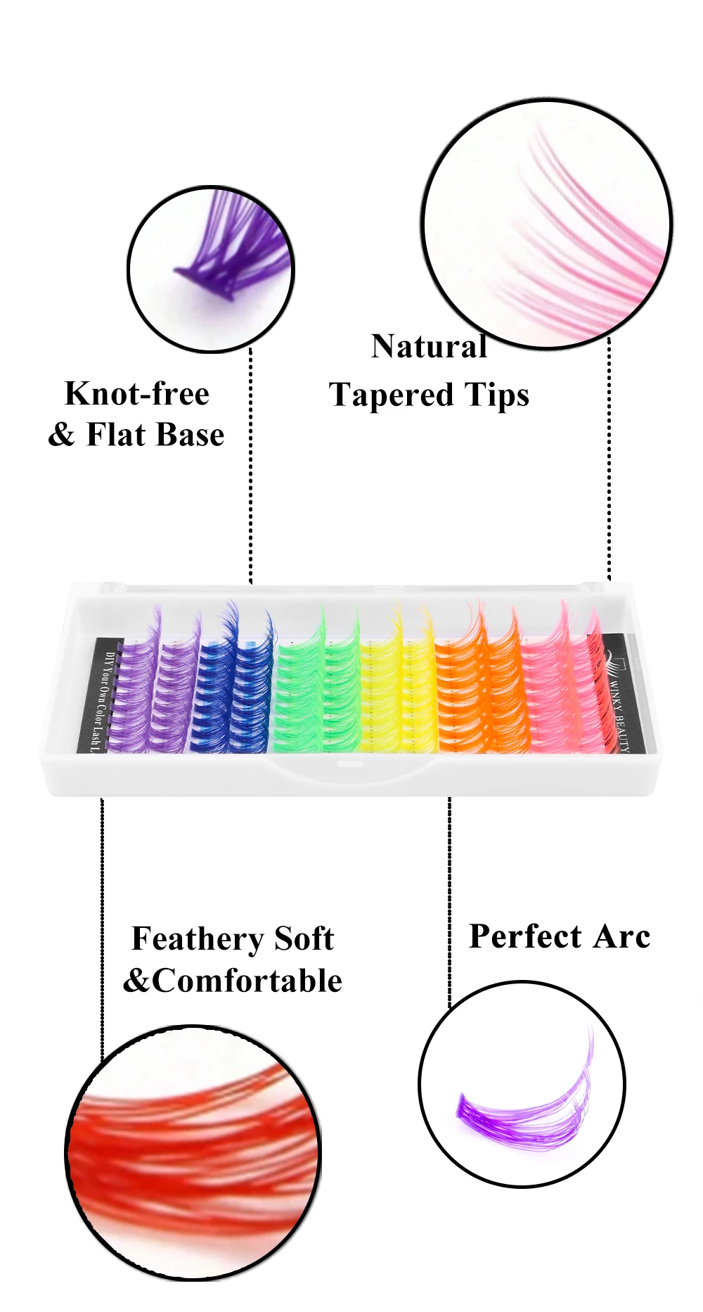 120pcs Colorful DIY Cluster Individual Lashes 6 Colors Mixed Super Fulffy 40D Cosplay Hand Woven Premium Synthetic Eyelashes