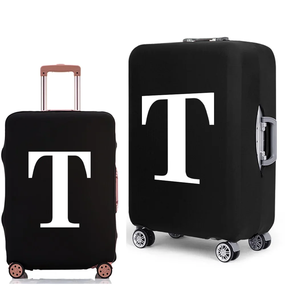 Luggage Protective Cover White Letters Print Travel Accessories Elastic Luggage Dust Trolley Case Apply To 18''-28'' Suitcase