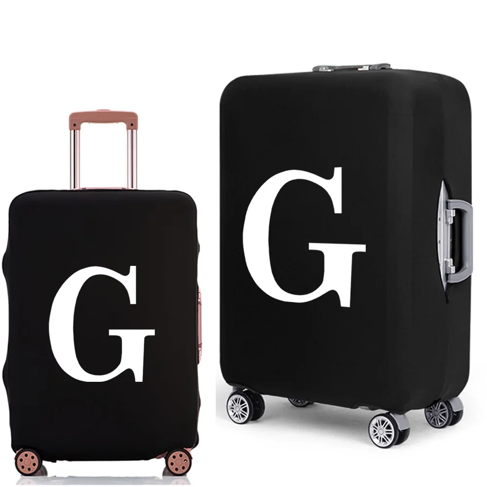 Luggage Protective Cover White Letters Print Travel Accessories Elastic Luggage Dust Trolley Case Apply To 18''-28'' Suitcase
