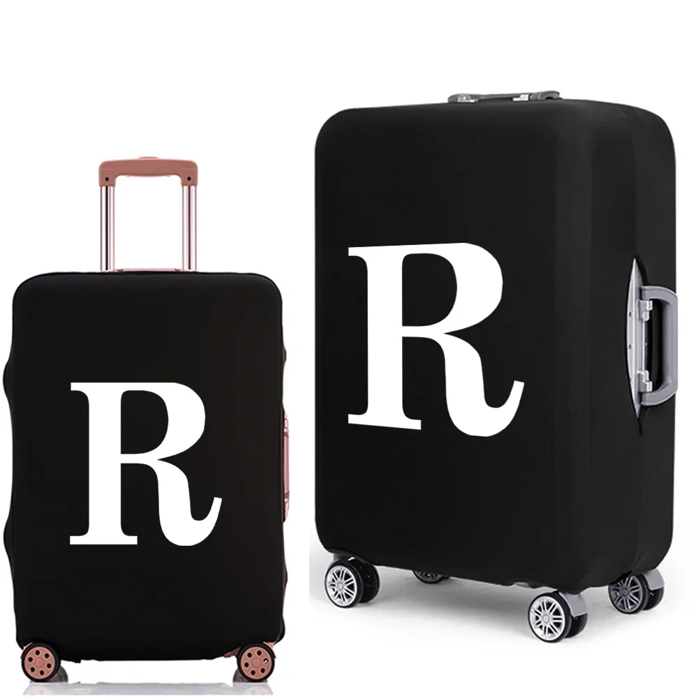 Luggage Protective Cover White Letters Print Travel Accessories Elastic Luggage Dust Trolley Case Apply To 18''-28'' Suitcase