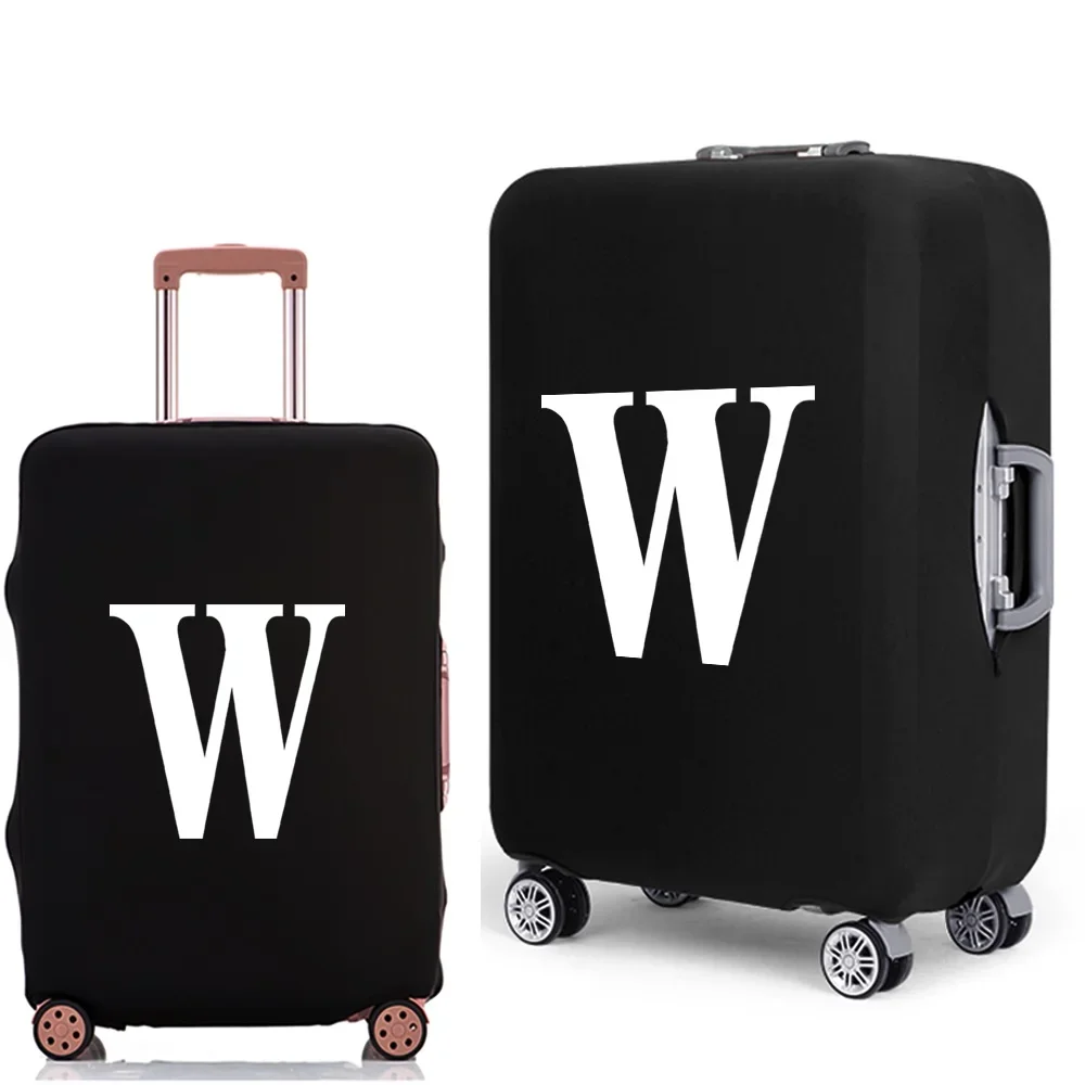 Luggage Protective Cover White Letters Print Travel Accessories Elastic Luggage Dust Trolley Case Apply To 18''-28'' Suitcase