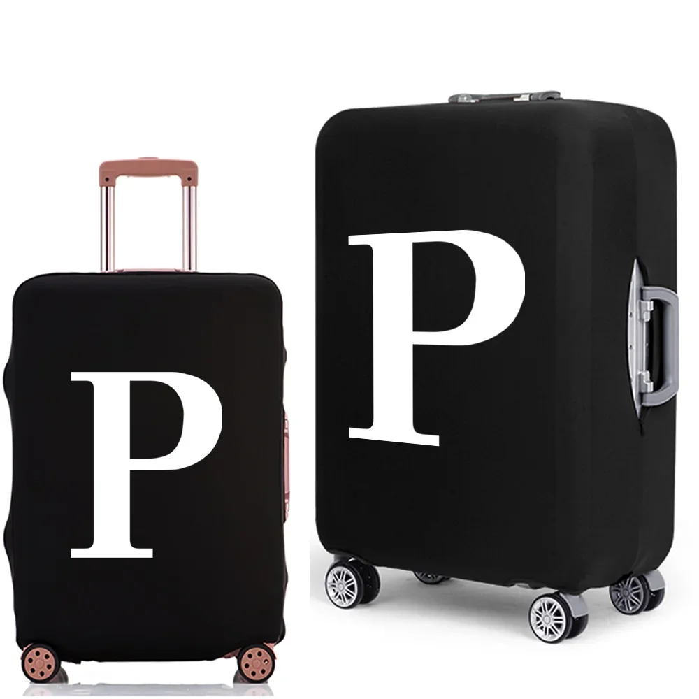 Luggage Protective Cover White Letters Print Travel Accessories Elastic Luggage Dust Trolley Case Apply To 18''-28'' Suitcase