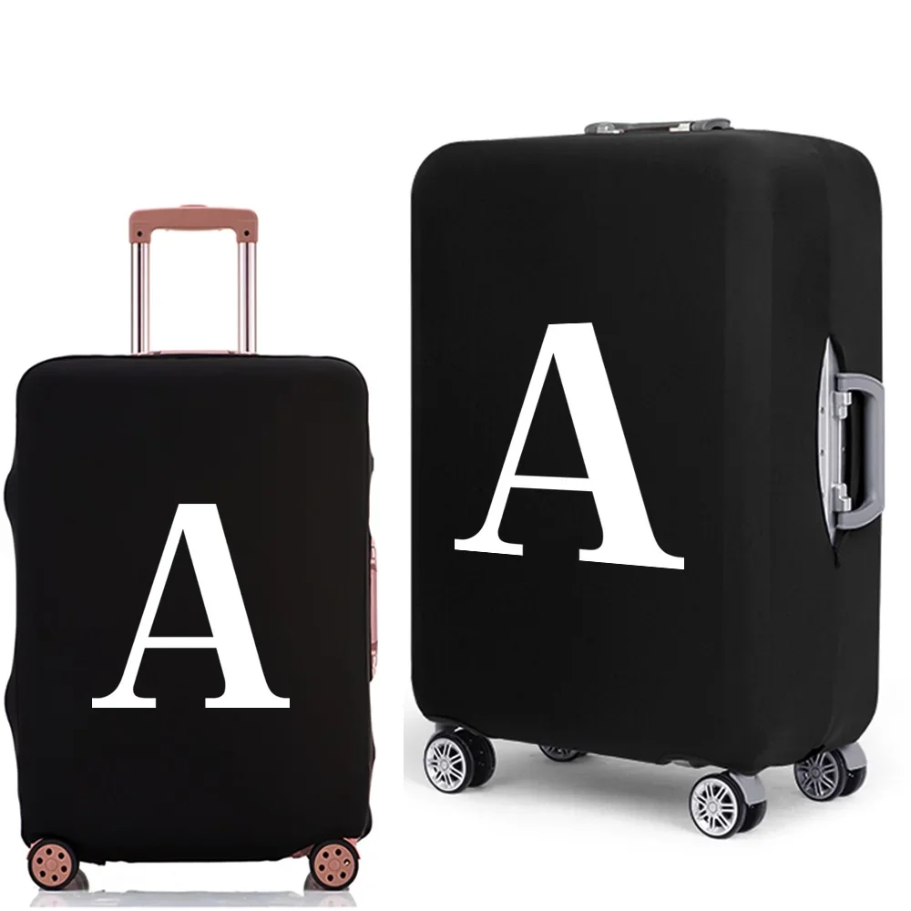 Luggage Protective Cover White Letters Print Travel Accessories Elastic Luggage Dust Trolley Case Apply To 18''-28'' Suitcase