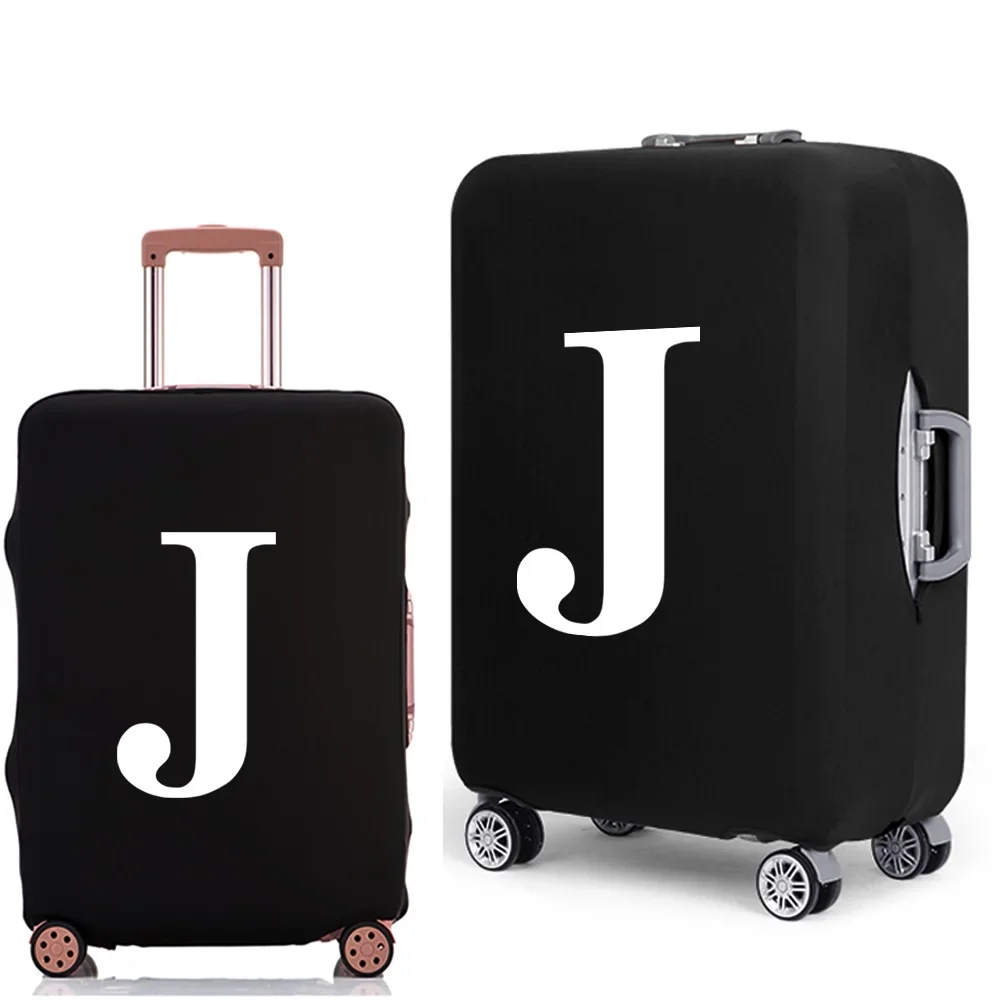 Luggage Protective Cover White Letters Print Travel Accessories Elastic Luggage Dust Trolley Case Apply To 18''-28'' Suitcase