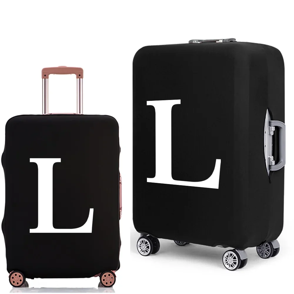 Luggage Protective Cover White Letters Print Travel Accessories Elastic Luggage Dust Trolley Case Apply To 18''-28'' Suitcase