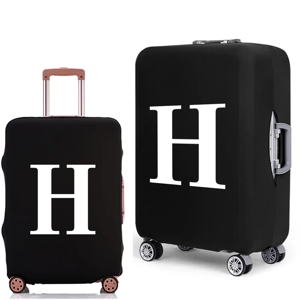Luggage Protective Cover White Letters Print Travel Accessories Elastic Luggage Dust Trolley Case Apply To 18''-28'' Suitcase