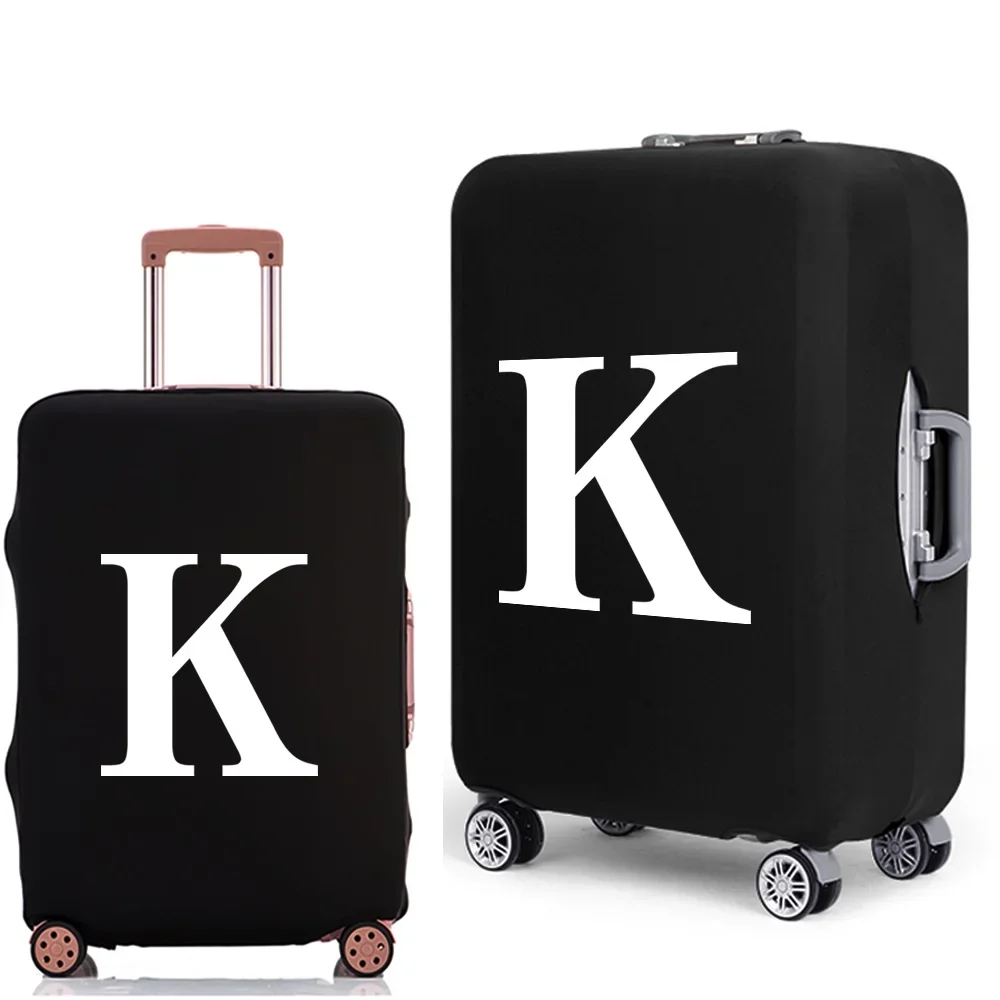 Luggage Protective Cover White Letters Print Travel Accessories Elastic Luggage Dust Trolley Case Apply To 18''-28'' Suitcase