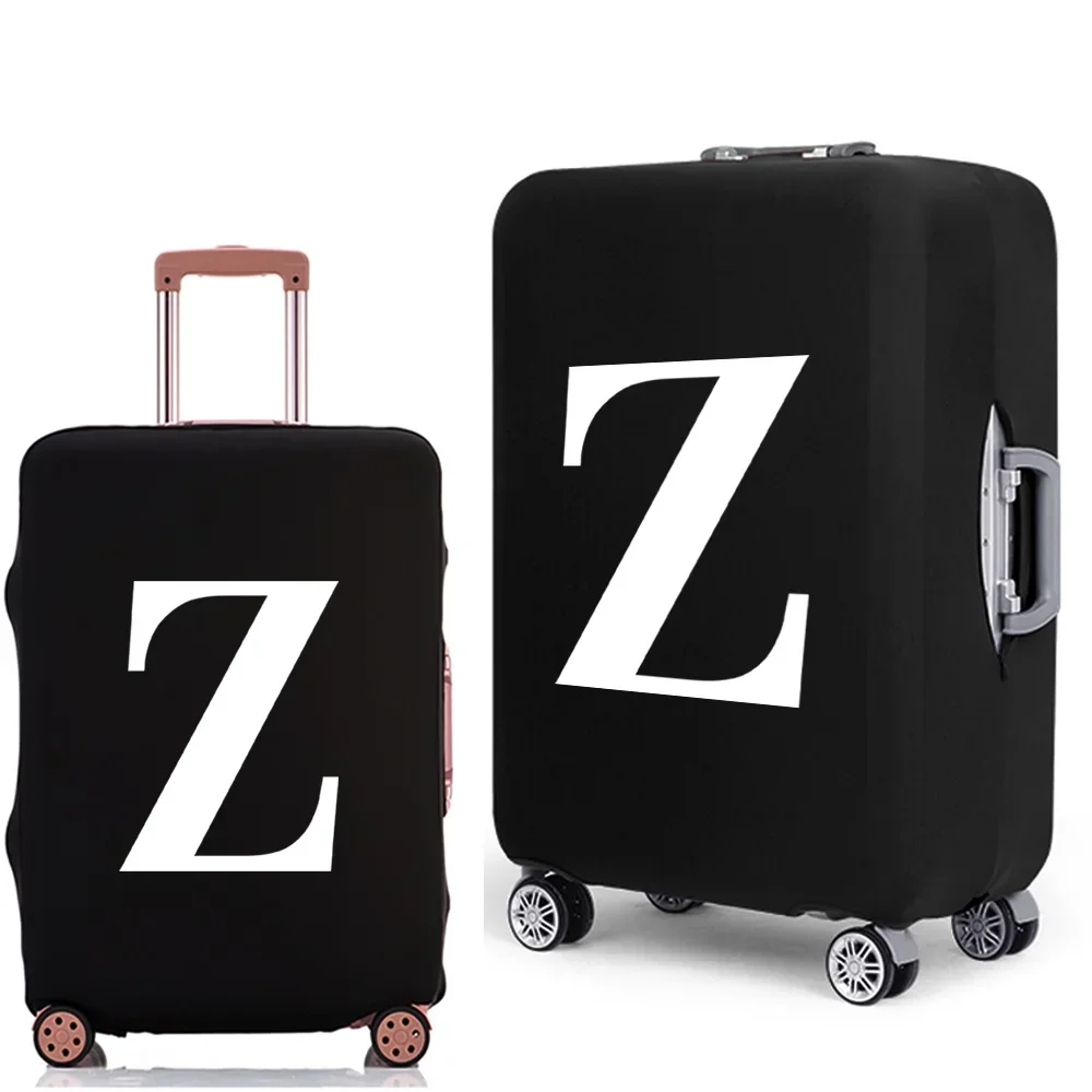 Luggage Protective Cover White Letters Print Travel Accessories Elastic Luggage Dust Trolley Case Apply To 18''-28'' Suitcase
