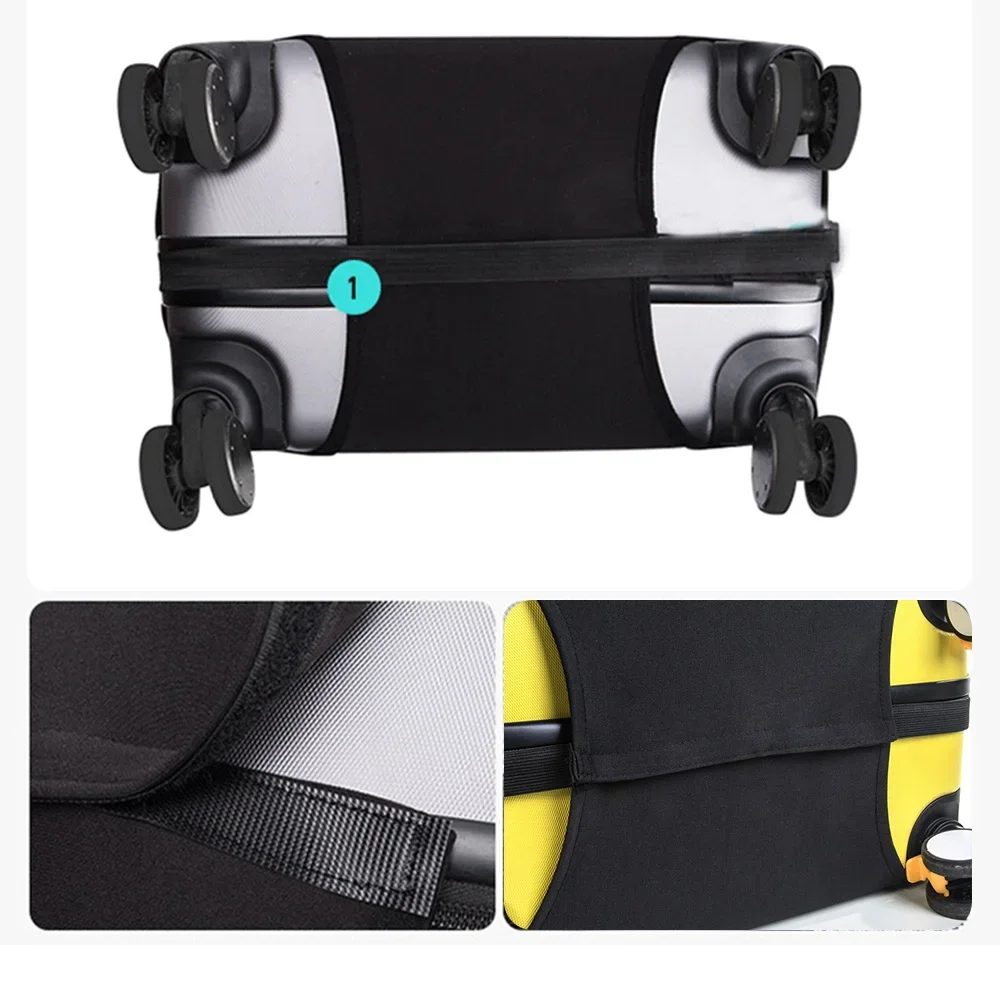 Luggage Protective Cover White Letters Print Travel Accessories Elastic Luggage Dust Trolley Case Apply To 18''-28'' Suitcase