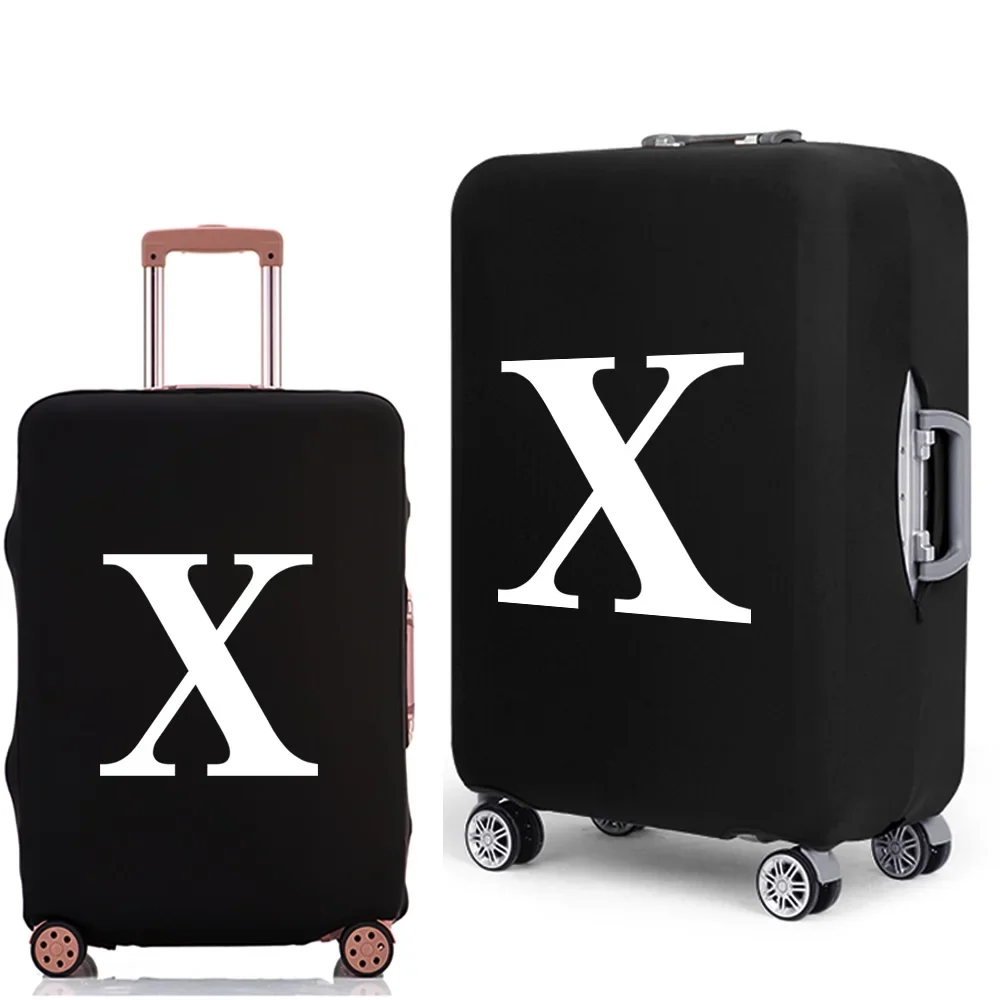Luggage Protective Cover White Letters Print Travel Accessories Elastic Luggage Dust Trolley Case Apply To 18''-28'' Suitcase
