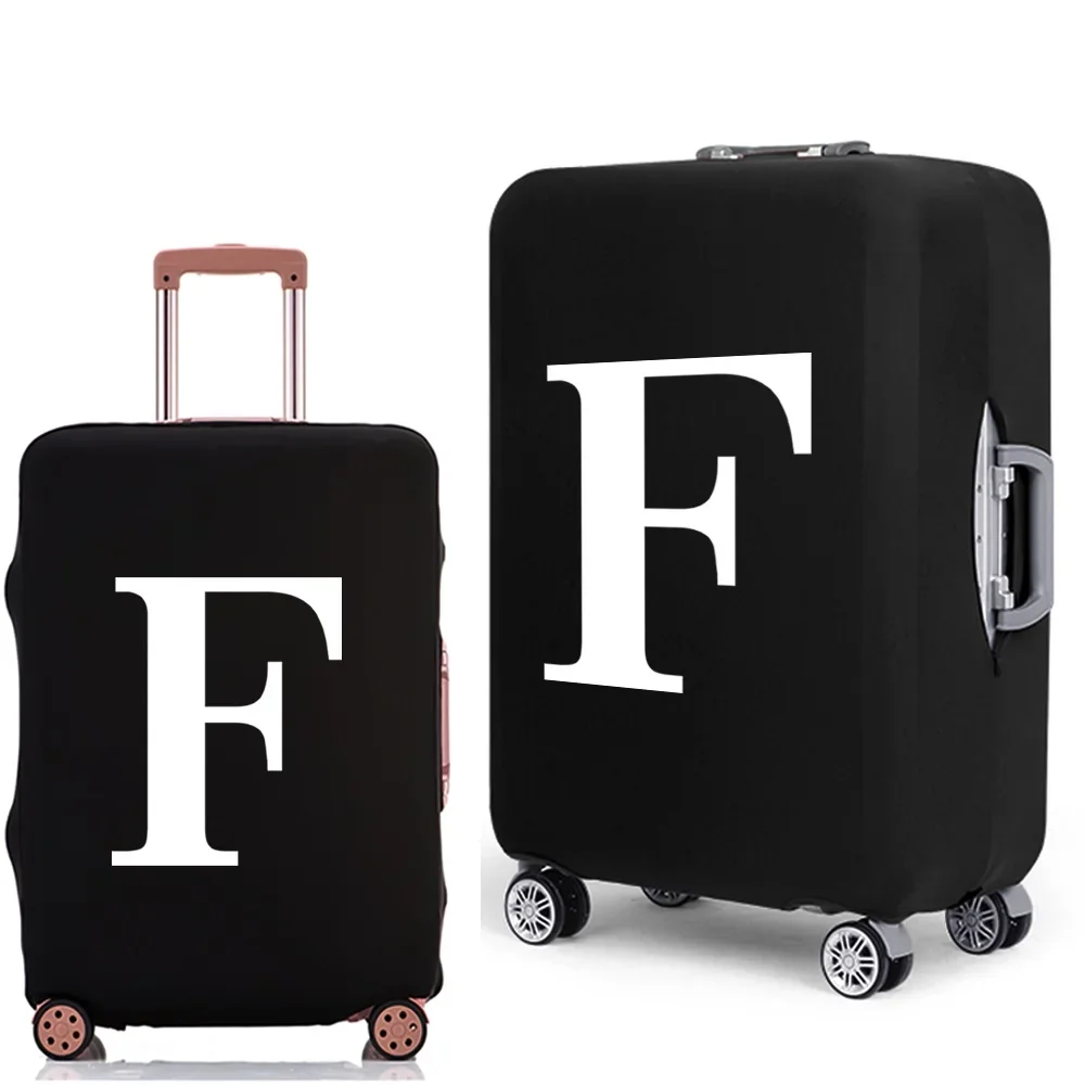 Luggage Protective Cover White Letters Print Travel Accessories Elastic Luggage Dust Trolley Case Apply To 18''-28'' Suitcase