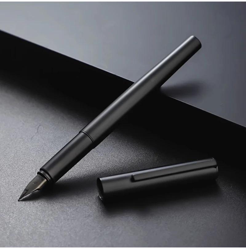 High Quality 0.38mm Extra Fine Nib Fountain Pen Stainless Steel Extremely Black Metal Business Office Writing Calligraphy Pens