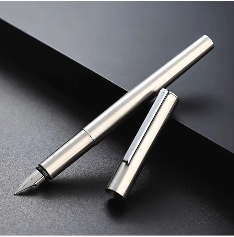 High Quality 0.38mm Extra Fine Nib Fountain Pen Stainless Steel Extremely Black Metal Business Office Writing Calligraphy Pens