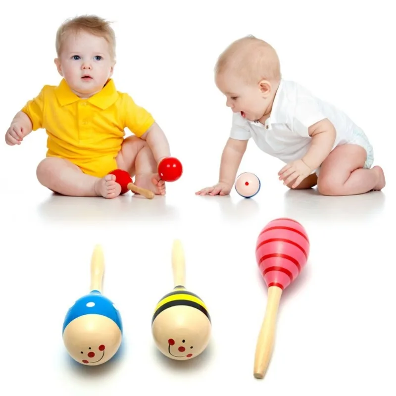 1Pc Baby Music Toys Baby Toys Wooden Kid Child Sand Hammer Early Education Tool Rattle Musical Instrument Percussion Toy Gifts