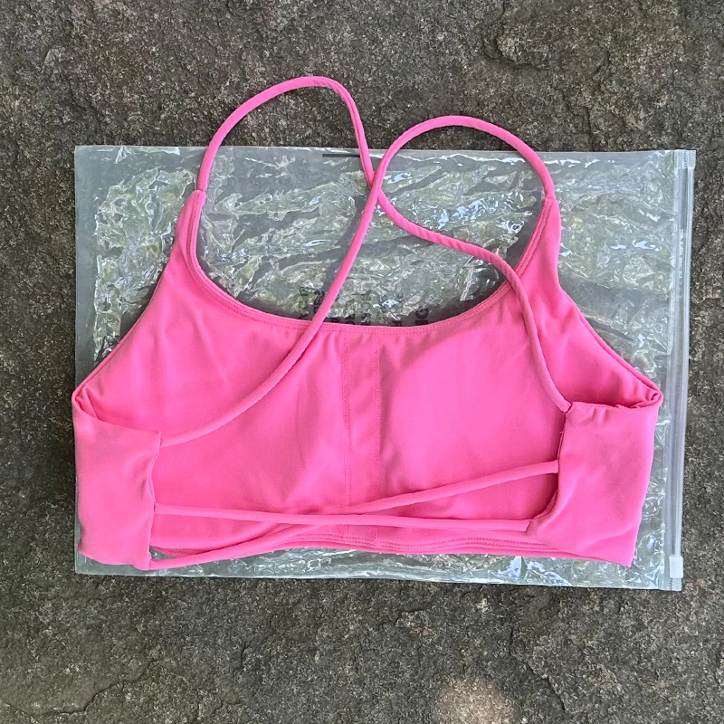 Solid Color Support Women Fitness Bra Yoga Vest Gym Sport Top Hollow Back Push With Chest Pad Four Shoulder Straps Cross-Back