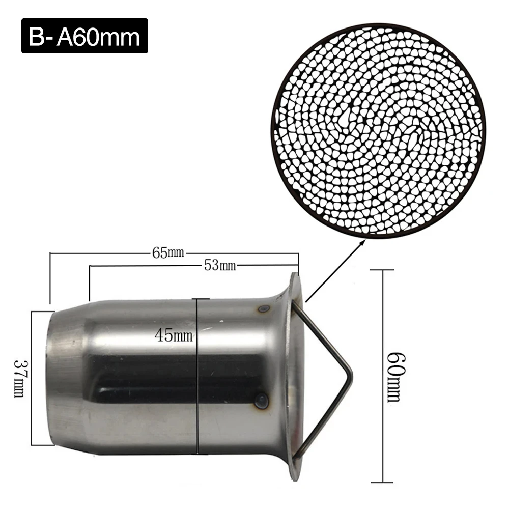 Alconstar- 51mm/60mm Inlet Motorcycle Exhaust Muffler Catalyst DB Killer Moveable DB Killer Silencer Noise Sound Eliminator Race