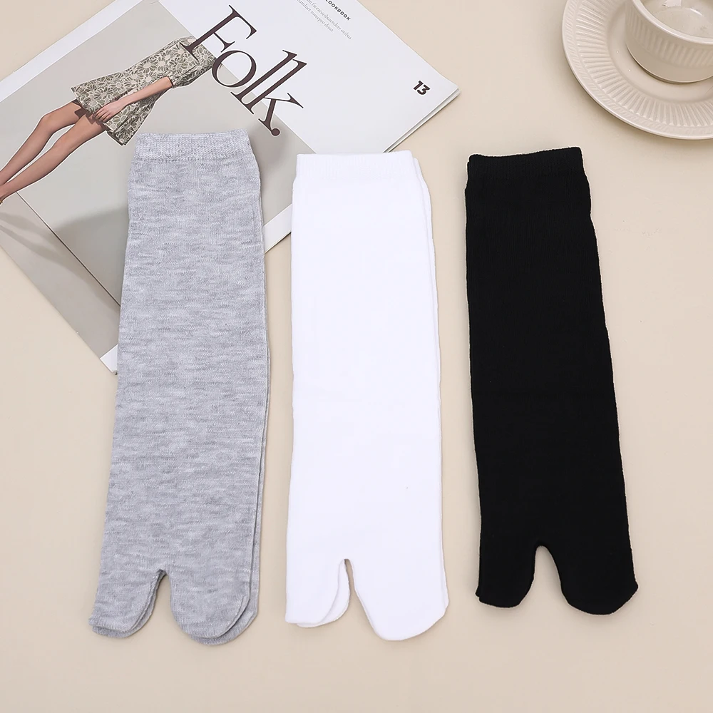 3 Pairs Set Men Toe Socks Fashion Japanese Style Breathable Comfortable Fashion Women Two Finger Socks Solid Colors Simple Sox