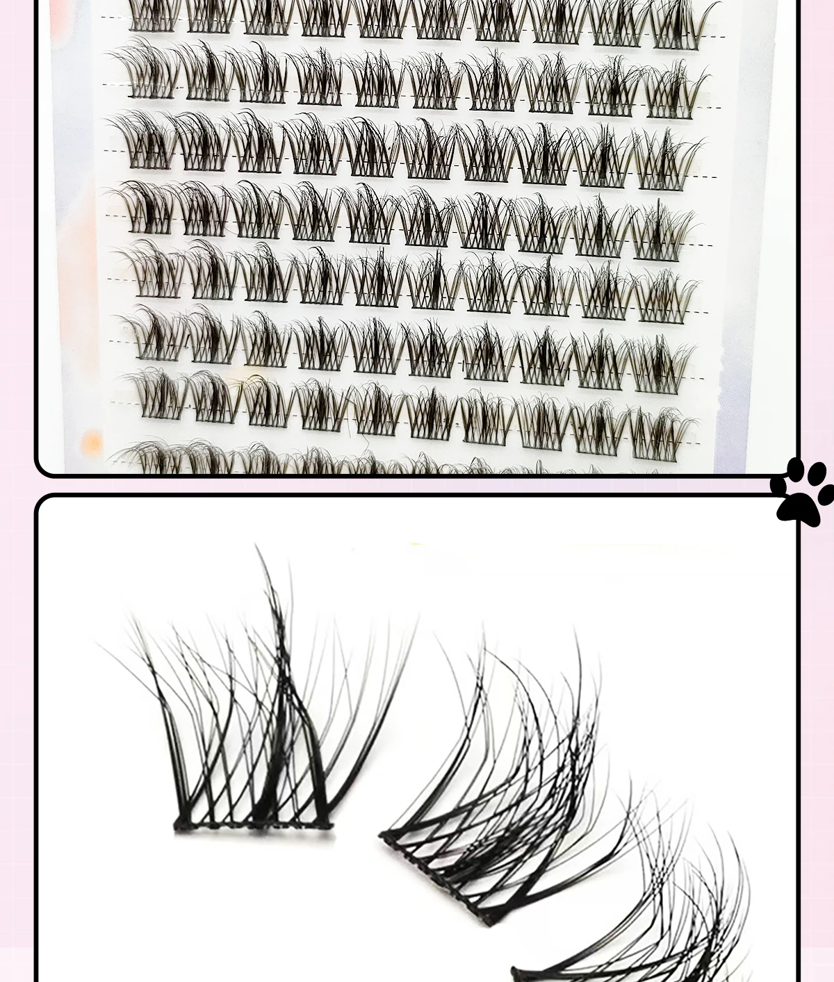 100 Clusters of DIY 5D Fluffy Eyelashes Makeup Eyelash Extension Natural Eyelash Bundle Personal Eyelash Grafting Tool